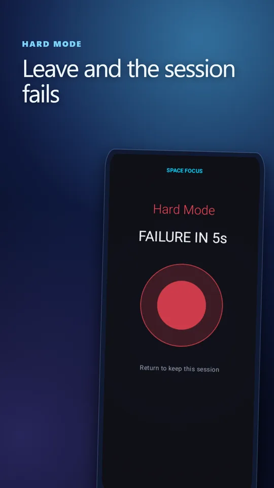 Hard Mode warning: the session fails in five seconds unless you return
